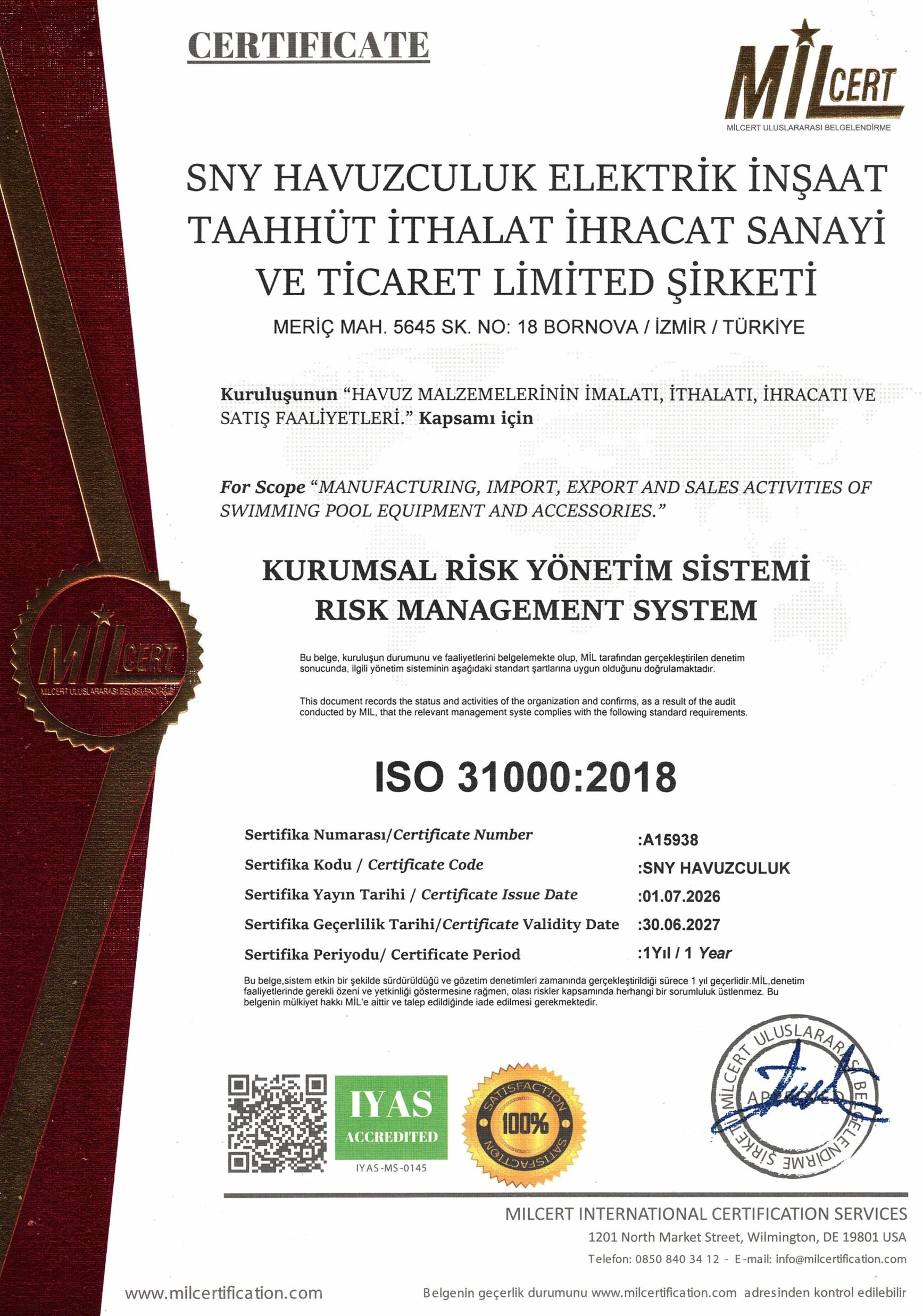 ISO 31000 Risk Yönetimi